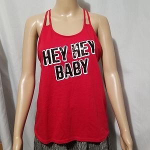 Pink victoria's secret hey hey baby tank top.